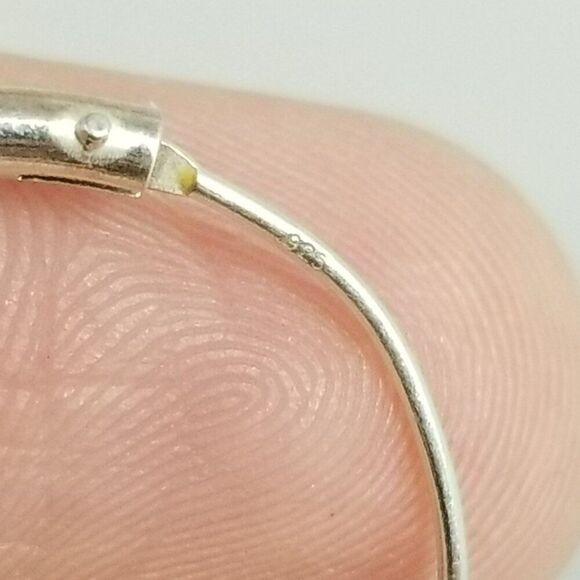 Vintage Sterling Silver Thin Hollow Tube Infinity Hoop Earrings, 1 Inch Size - Picture 3 of 8